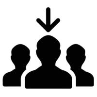 Select Candidate Concept With Group Of People And Arrow Down Symbol vector
