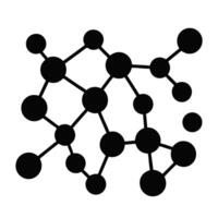 Black Connected Dots Network Symbol On White Background Technology Illustration vector