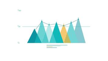 animado elemento para o negócio infográficos - área gráfico com triângulos video