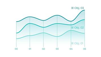 Animated element for business infographics - multiple line graph video