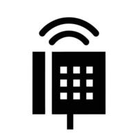Security System Keypad Icon With Wireless Signal Minimalist Black And White vector