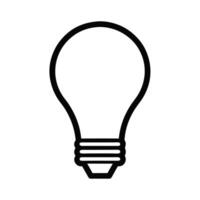Lightbulb Icon Black Outline Creative Idea Simple Illustration Design vector