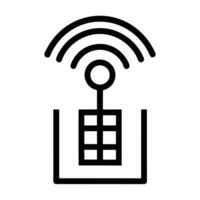 Minimalist Icon Depicting Wireless Signal Emanating From A Server Or Building vector