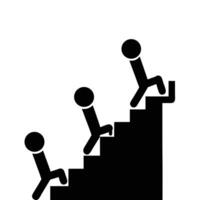Ascending Steps Stick Figure Illustration Showing Progress And Achievement In Simple Graphic Form vector