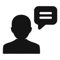 Person With Chat Bubble Icon For Communication And Social Interaction Concept vector