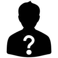 Silhouette Of A Man With Question Mark Mystery And Uncertainty Concept vector