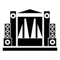 Concert Stage Black And White Graphic Representation For Events And Festivals Simple Design vector