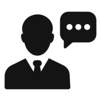 Businessman With Speech Bubble Representing Communication Dialogue And Conversation Icon vector