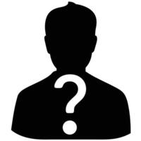 Silhouette Of A Man With A Question Mark For Mystery Or Uncertainty Concept vector