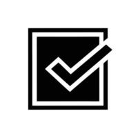 Black And White Check Mark Box Symbol For Ui And Ux Design Projects vector