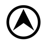 Upward Direction Icon In Circle Graphic Navigation Symbol Black And White vector