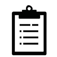 Black And White Clipboard With Checklist Items And Rounded Corners vector