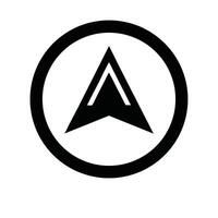 Navigation Arrow Inside A Circular Frame Directional Illustration vector