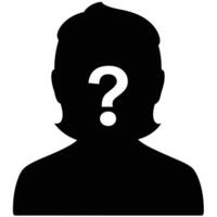 Silhouette Of Person With Question Mark Representing Unknown Identity And Inquiry vector