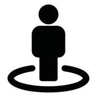 Person Location Icon Silhouette For Maps Navigation And Geographical Positioning vector