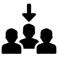 Select User Icon With Arrow Pointing Downwards Recruitment Concept Isolated vector