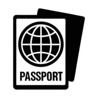 Passport Icon With World Globe Symbol For Identification And International Travel vector