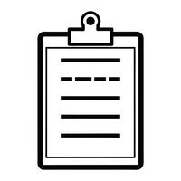 Black And White Clipboard Illustration Represents Business Tasks And Data Form Outline vector