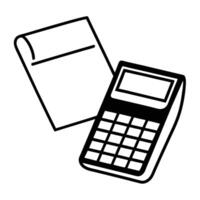 Simple Calculator And Notepad Line Art Icon For Finance And Business Needs vector