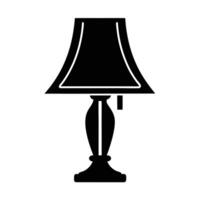 Classic Table Lamp Silhouette With Fabric Shade For Interior Design Projects vector