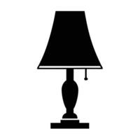 Silhouette Illustration Of An Elegant Table Lamp With A Pull Chain vector