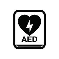 Aed Symbol Sign Automated External Defibrillator Healthcare Emergency Equipment vector