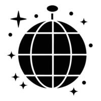 Isolated Disco Ball Icon With Stars And Sparkles On White Background vector