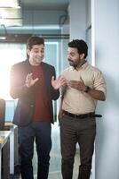 Professional Coworkers Having Talk During Break photo