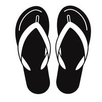 Pair Of Black And White Flip Flops Isolated On White Background vector