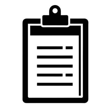 Black And White Clipboard Icon For Notes List And Project Management vector