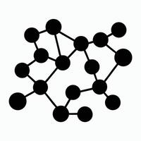 Abstract Network Connection With Black Circles And Lines On White Background vector
