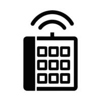 Black Mobile Phone Communication Signal Device Flat Illustration Graphic Design vector