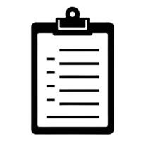 Black And White Clipboard Icon For Checklist And Task Management Document vector
