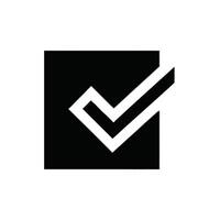 Modern Check Mark Symbol In Black Square Approval Icon vector