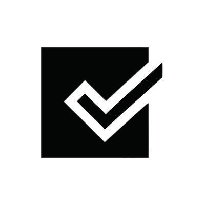 Modern Check Mark Symbol In Black Square Approval Icon