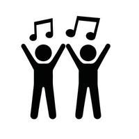 Celebrating Music With Joyful Stick Figures Simple Illustration vector