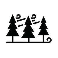 Wind Blowing Through Evergreen Trees Silhouette Forest Breeze Illustration Simple Design vector