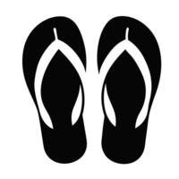 Black Flip Flops Illustration Isolated On White Background Simple Design vector