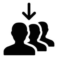 User Recruitment Symbol Down Arrow Leads New Members Group Icon vector