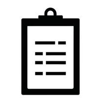 Simple Black And White Clipboard Icon With Checklist Items Illustration vector