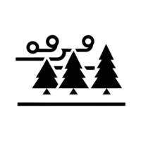 Wind Blowing Through Evergreen Trees Icon Simple Forest Landscape Illustration vector