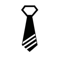 Striped Necktie Graphic Element Formal Business Icon Black And White Minimalist Style vector