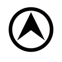 Abstract Black Arrow Pointing Upward Encased In A Bold Circular Border Symbol vector