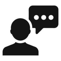 Person With Message Bubble Communicating Information Sharing And Social Networking Icon vector