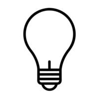Simple Black Outline Of A Light Bulb Symbol On A White Background vector