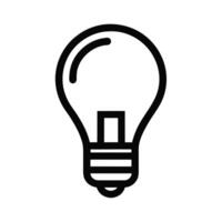 Light Bulb Icon In Simple Outline Style Symbolizing Innovation And Ideas vector
