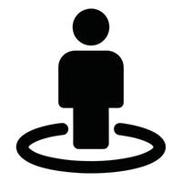 Location Marker Icon Black Silhouette For Mapping Applications And Interfaces vector