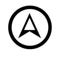Arrow Inside Circle Minimalist Icon Black And White Directional Design vector