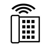 Black And White Wireless Phone Icon Representing Communication Technology And Connectivity vector