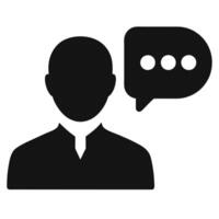 Person Silhouette With Speech Bubble Communication And Dialogue Discussion In Simple Style vector